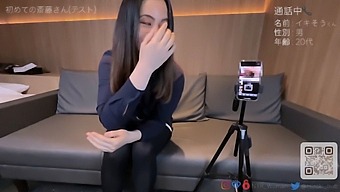 Japanese Woman Gets Off On The Phone And Squirts A Mile High